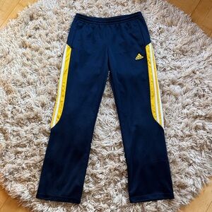 Adidas Climacool Womans Dark Blue Sweatpants with Yellow and White Accents S